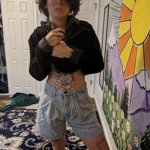 High waisted jeans shorts